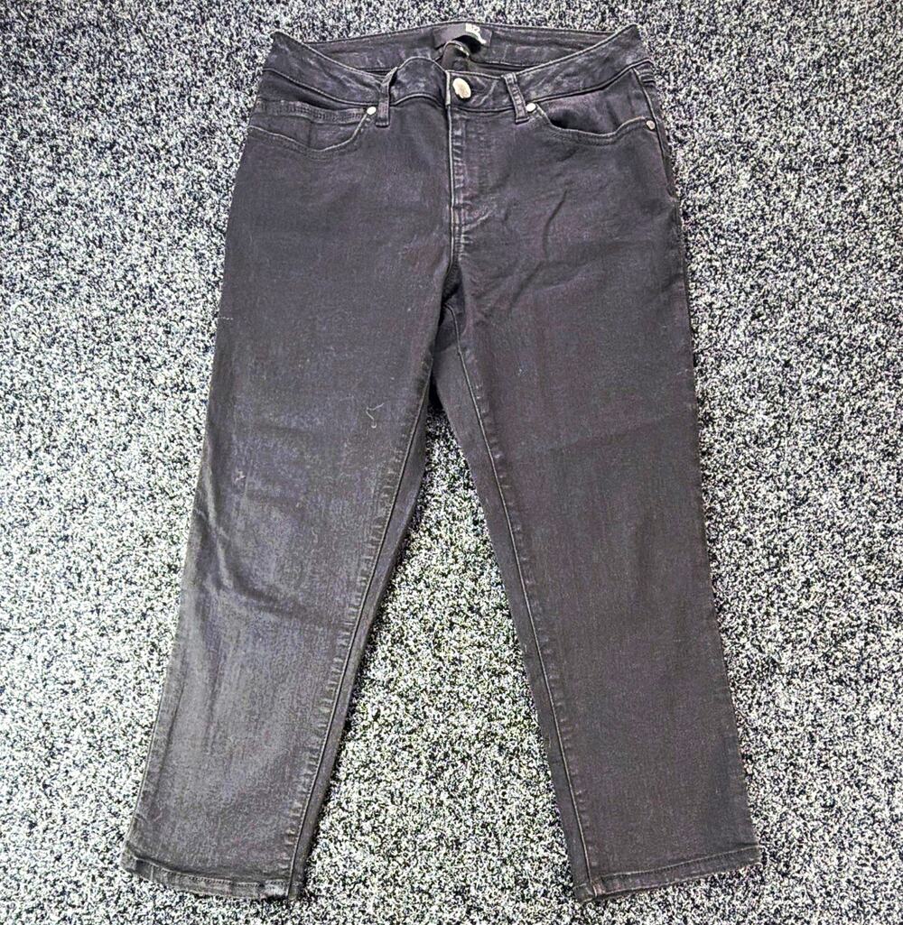 1822 Denim Women’s Black Dark Wash Mid Rise Skinny Stretch 5-Pocket Jeans 8